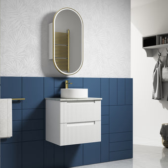 Neva Wall Hung Vanity Including Flat Stone Top