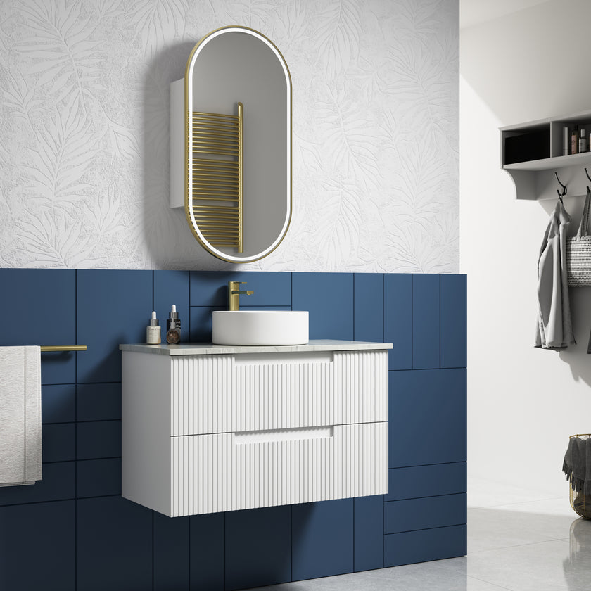 Neva Wall Hung Vanity Including Flat Stone Top