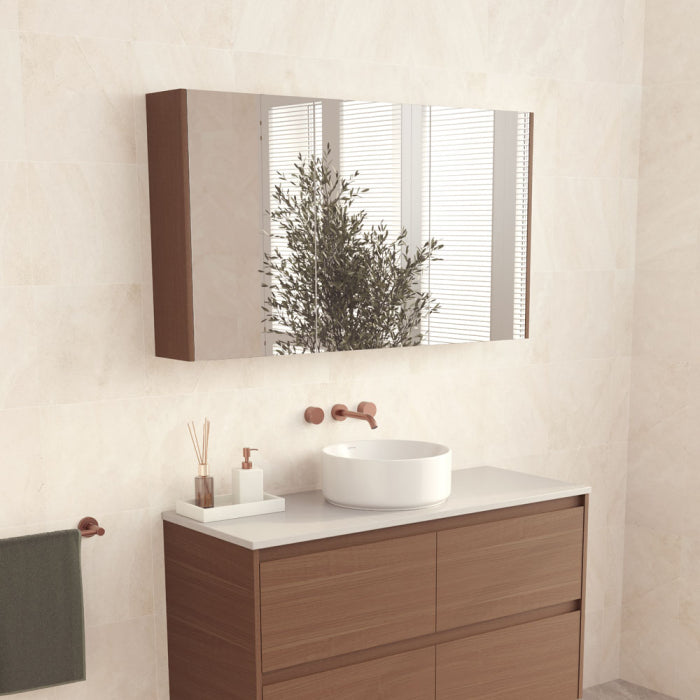 Mirror Cabinet With Walnut Side Panels