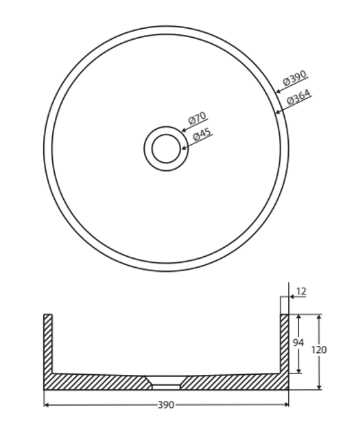Jada Concrete Round Above Counter Basin