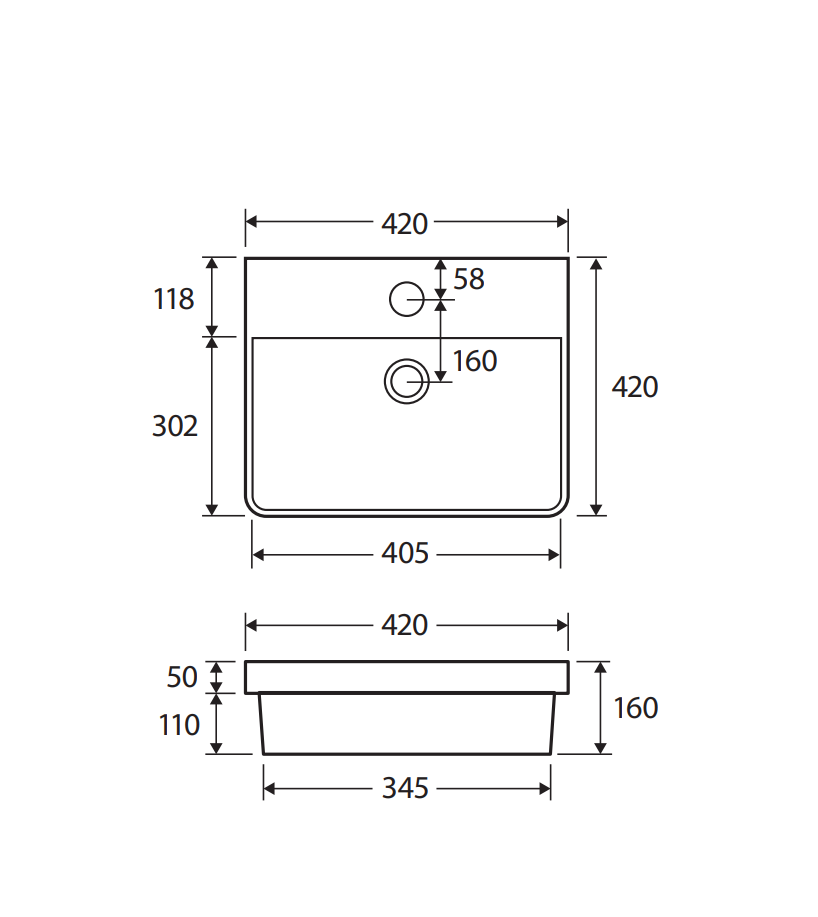Petra Semi Inset Basin
