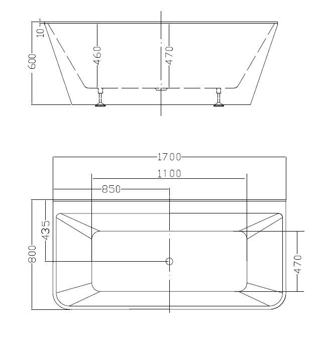 Rio Back To Wall Freestanding Bath