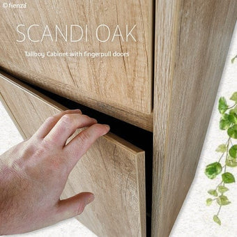 Edge Scandi Oak Wall Hung Tall Boy