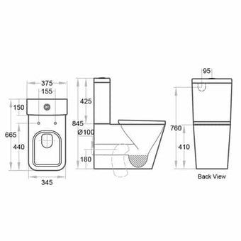 Cube Wall Faced Toilet Suite