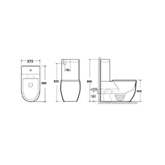 Everest Wall Face Toilet Suite Extra Height