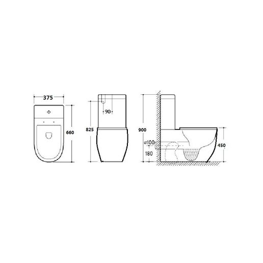 Everest Wall Face Toilet Suite Extra Height