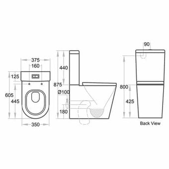 Wall Faced Rimless Toilet Suite