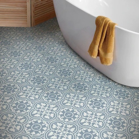 Heritage Aster Blue Encaustic Look 200x200 Matt - Gia's Bathrooms and Tiles